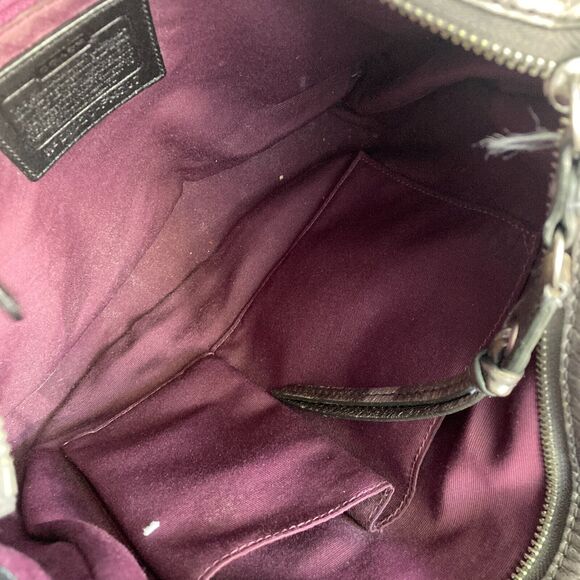 Coach EST 1941 Zoe Hobo Handbag Leather Pewter Silver 11x9x3.5 Metallic - Picture 3 of 14